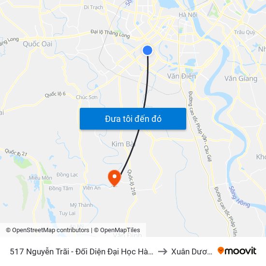 517 Nguyễn Trãi - Đối Diện Đại Học Hà Nội to Xuân Dương map