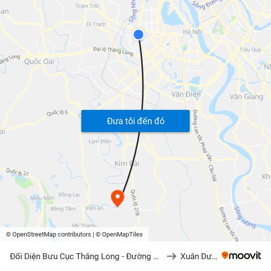 Đối Diện Bưu Cục Thăng Long - Đường Phạm Hùng to Xuân Dương map