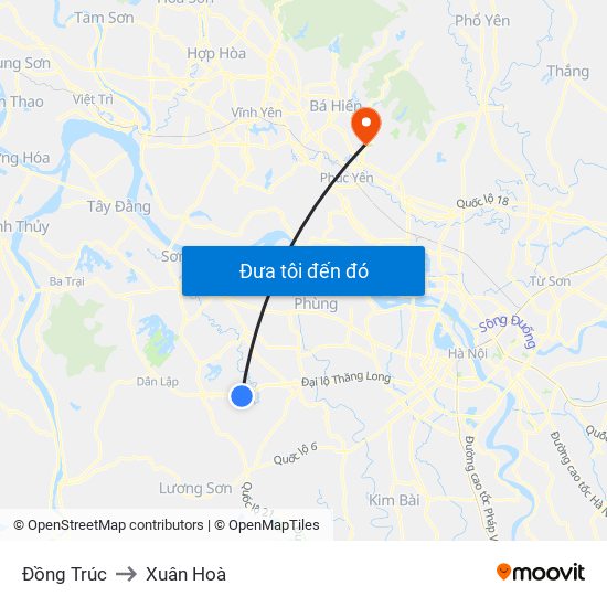 Đồng Trúc to Xuân Hoà map