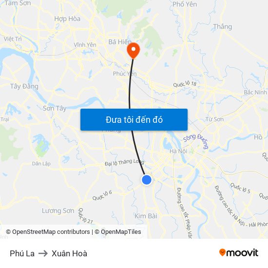 Phú La to Xuân Hoà map
