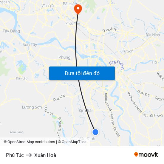 Phú Túc to Xuân Hoà map