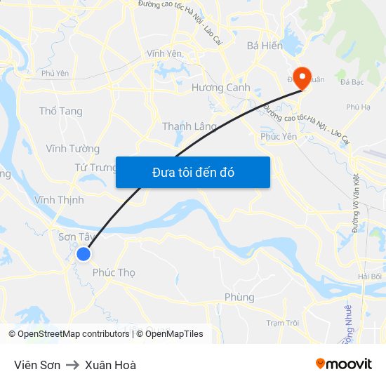 Viên Sơn to Xuân Hoà map