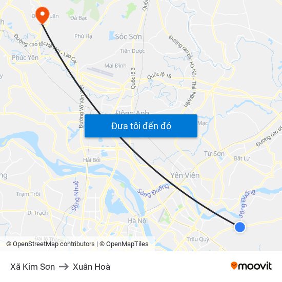 Xã Kim Sơn to Xuân Hoà map