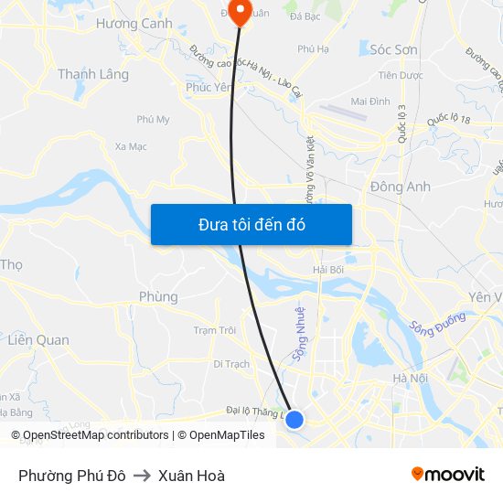 Phường Phú Đô to Xuân Hoà map