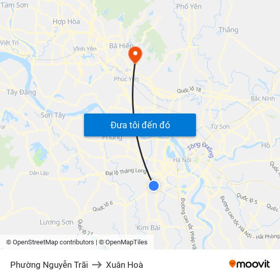 Phường Nguyễn Trãi to Xuân Hoà map