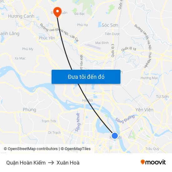 Quận Hoàn Kiếm to Xuân Hoà map