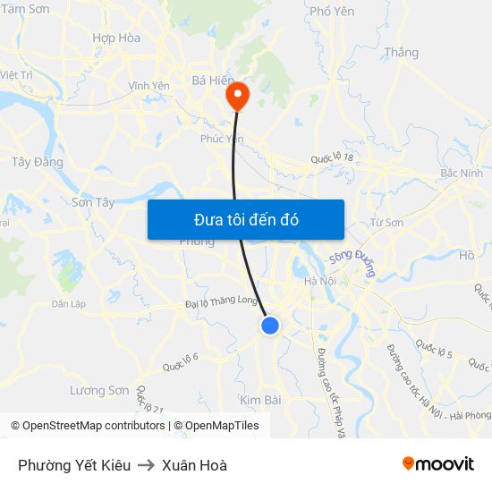 Phường Yết Kiêu to Xuân Hoà map