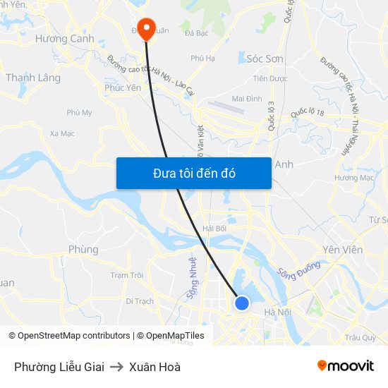 Phường Liễu Giai to Xuân Hoà map