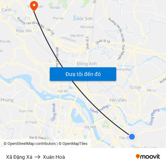 Xã Đặng Xá to Xuân Hoà map