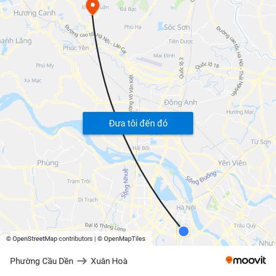 Phường Cầu Dền to Xuân Hoà map