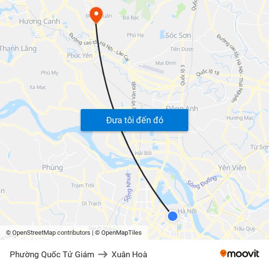 Phường Quốc Tử Giám to Xuân Hoà map