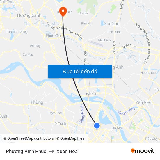 Phường Vĩnh Phúc to Xuân Hoà map