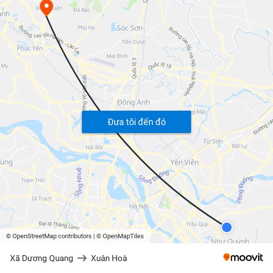 Xã Dương Quang to Xuân Hoà map