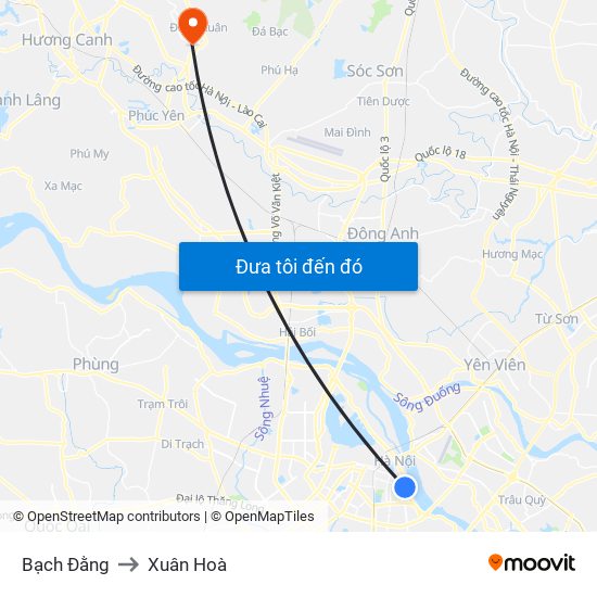 Bạch Đằng to Xuân Hoà map