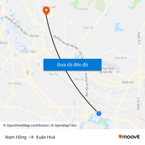 Nam Hồng to Xuân Hoà map