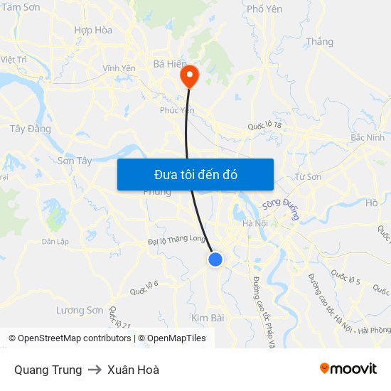 Quang Trung to Xuân Hoà map