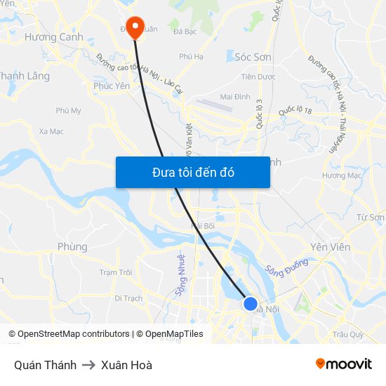 Quán Thánh to Xuân Hoà map