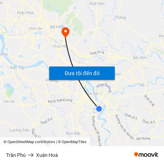 Trần Phú to Xuân Hoà map