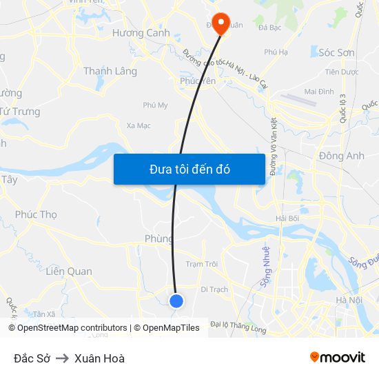 Đắc Sở to Xuân Hoà map