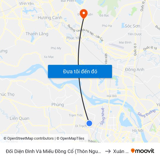 Đối Diện Đình Và Miếu Đồng Cổ (Thôn Nguyên Xá) - Đường 32 to Xuân Hoà map