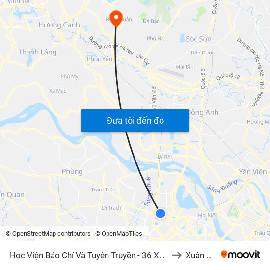 Học Viện Báo Chí Và Tuyên Truyền - 36 Xuân Thủy to Xuân Hoà map