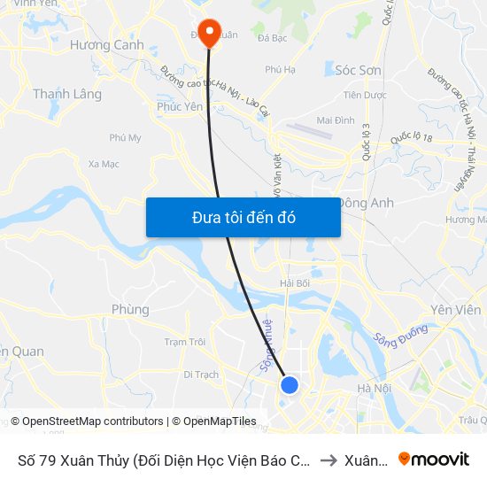 Số 79 Xuân Thủy (Đối Diện Học Viện Báo Chí Và Tuyên Truyền) to Xuân Hoà map