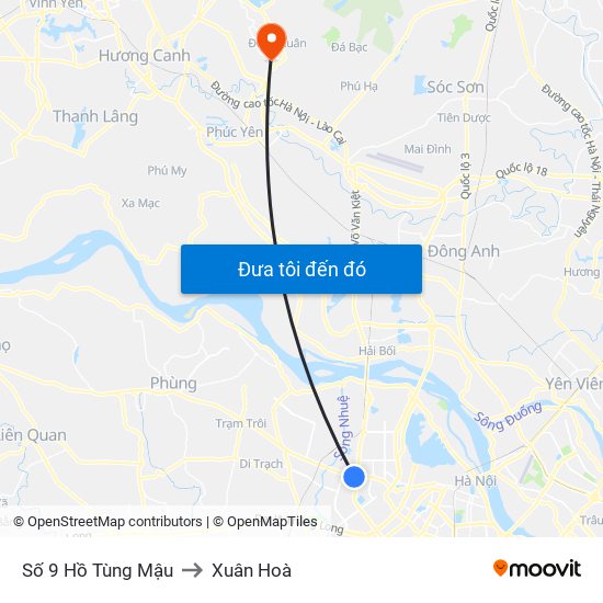 Số 9 Hồ Tùng Mậu to Xuân Hoà map