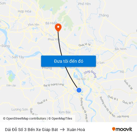 Dải Đỗ Số 3 Bến Xe Giáp Bát to Xuân Hoà map