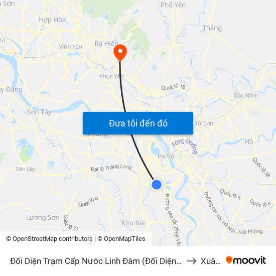 Đối Diện Trạm Cấp Nước Linh Đàm (Đối Diện Chung Cư Hh1c) - Nguyễn Hữu Thọ to Xuân Hoà map