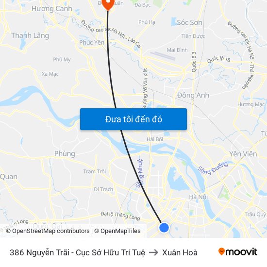 386 Nguyễn Trãi - Cục Sở Hữu Trí Tuệ to Xuân Hoà map