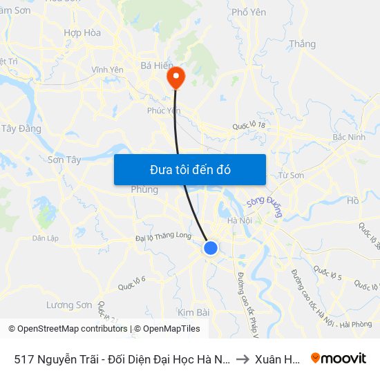 517 Nguyễn Trãi - Đối Diện Đại Học Hà Nội to Xuân Hoà map