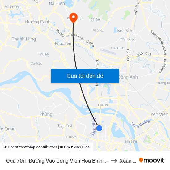 Qua 70m Đường Vào Công Viên Hòa Bình - Phạm Văn Đồng to Xuân Hoà map