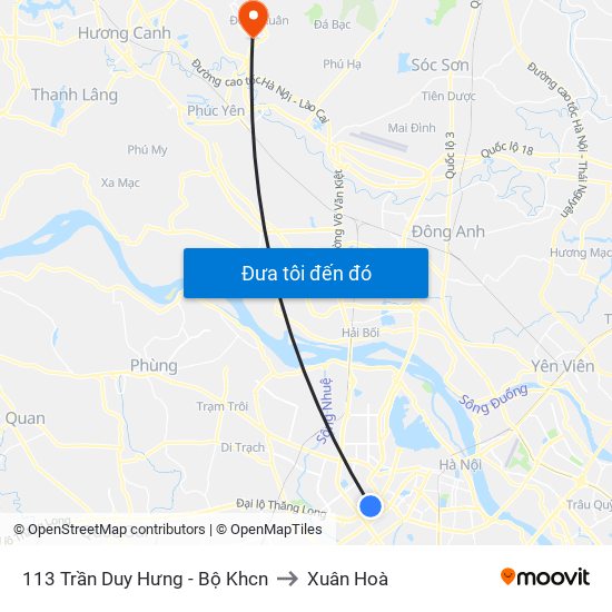 113 Trần Duy Hưng - Bộ Khcn to Xuân Hoà map