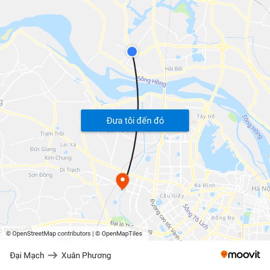 Đại Mạch to Xuân Phương map