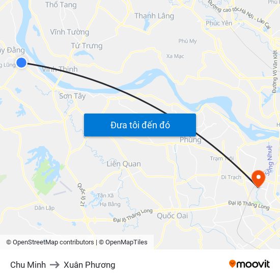 Chu Minh to Xuân Phương map