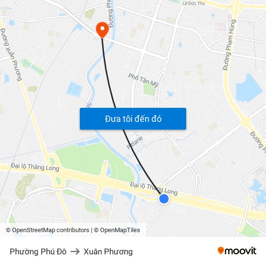 Phường Phú Đô to Xuân Phương map