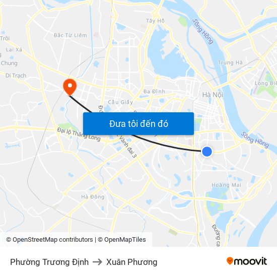 Phường Trương Định to Xuân Phương map