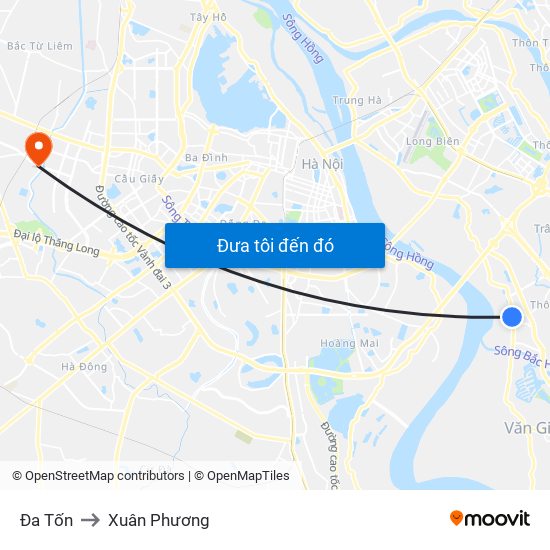 Đa Tốn to Xuân Phương map
