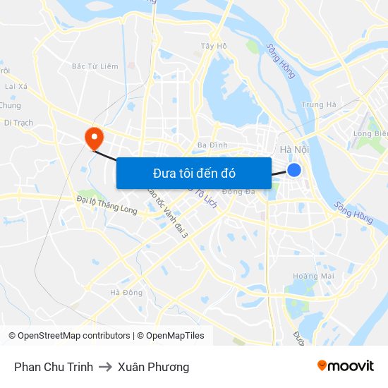 Phan Chu Trinh to Xuân Phương map