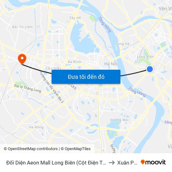 Đối Diện Aeon Mall Long Biên (Cột Điện T4a/2a-B Đường Cổ Linh) to Xuân Phương map