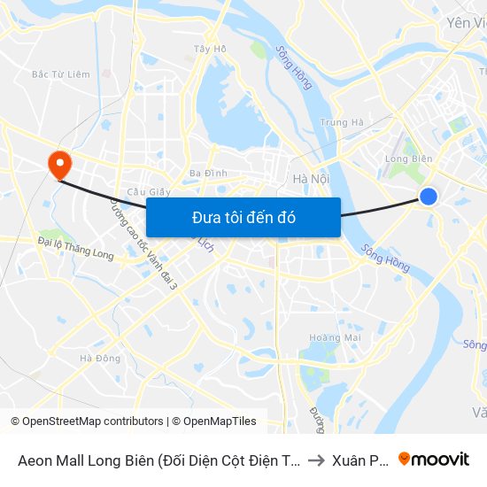 Aeon Mall Long Biên (Đối Diện Cột Điện T4a/2a-B Đường Cổ Linh) to Xuân Phương map