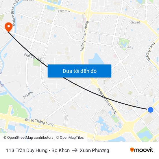 113 Trần Duy Hưng - Bộ Khcn to Xuân Phương map