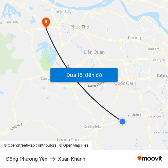 Đông Phương Yên to Xuân Khanh map