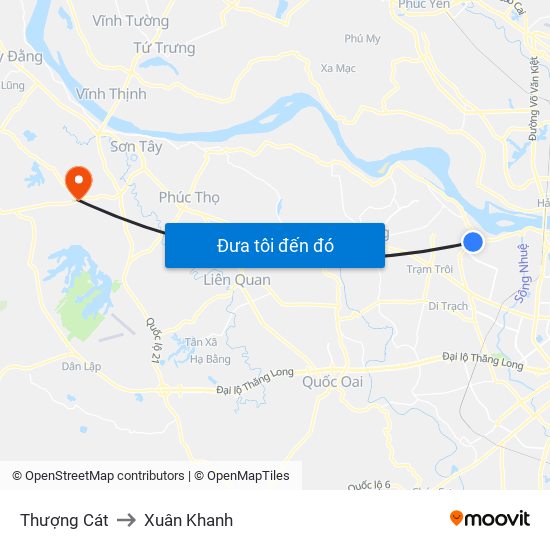 Thượng Cát to Xuân Khanh map