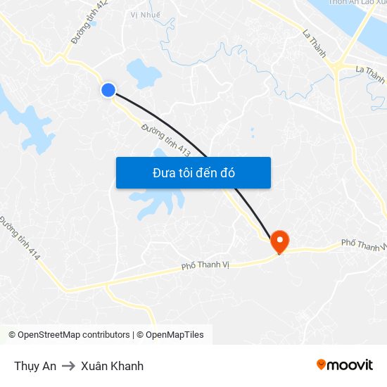 Thụy An to Xuân Khanh map