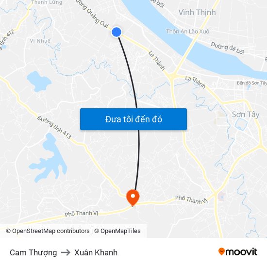 Cam Thượng to Cam Thượng map