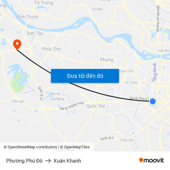 Phường Phú Đô to Xuân Khanh map