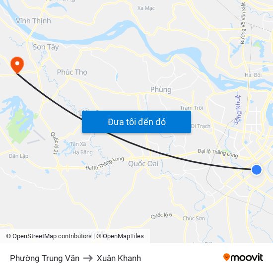 Phường Trung Văn to Xuân Khanh map