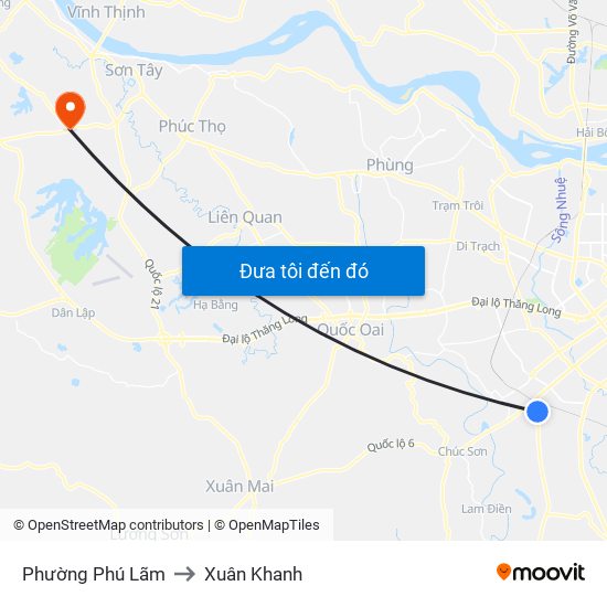 Phường Phú Lãm to Xuân Khanh map