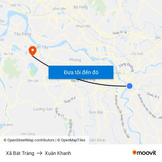 Xã Bát Tràng to Xuân Khanh map